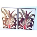 BOTANICAL PRINTS, two, 140cm x 100cm, Contemporary school, framed. (2)