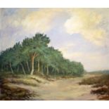 J. HEYNDERICK (20th Century Dutch) 'A Grove', oil on canvas, signed lower left, 70cm H x 35cm W.