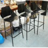 BAR STOOLS, three, 106cm H, contemporary design. (3)