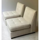 CHAIRS, a pair, 60cm W, Italian style, cream cotton weave. (2)