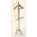 VALET STAND, 140cm H, Art Deco style, polished metal.