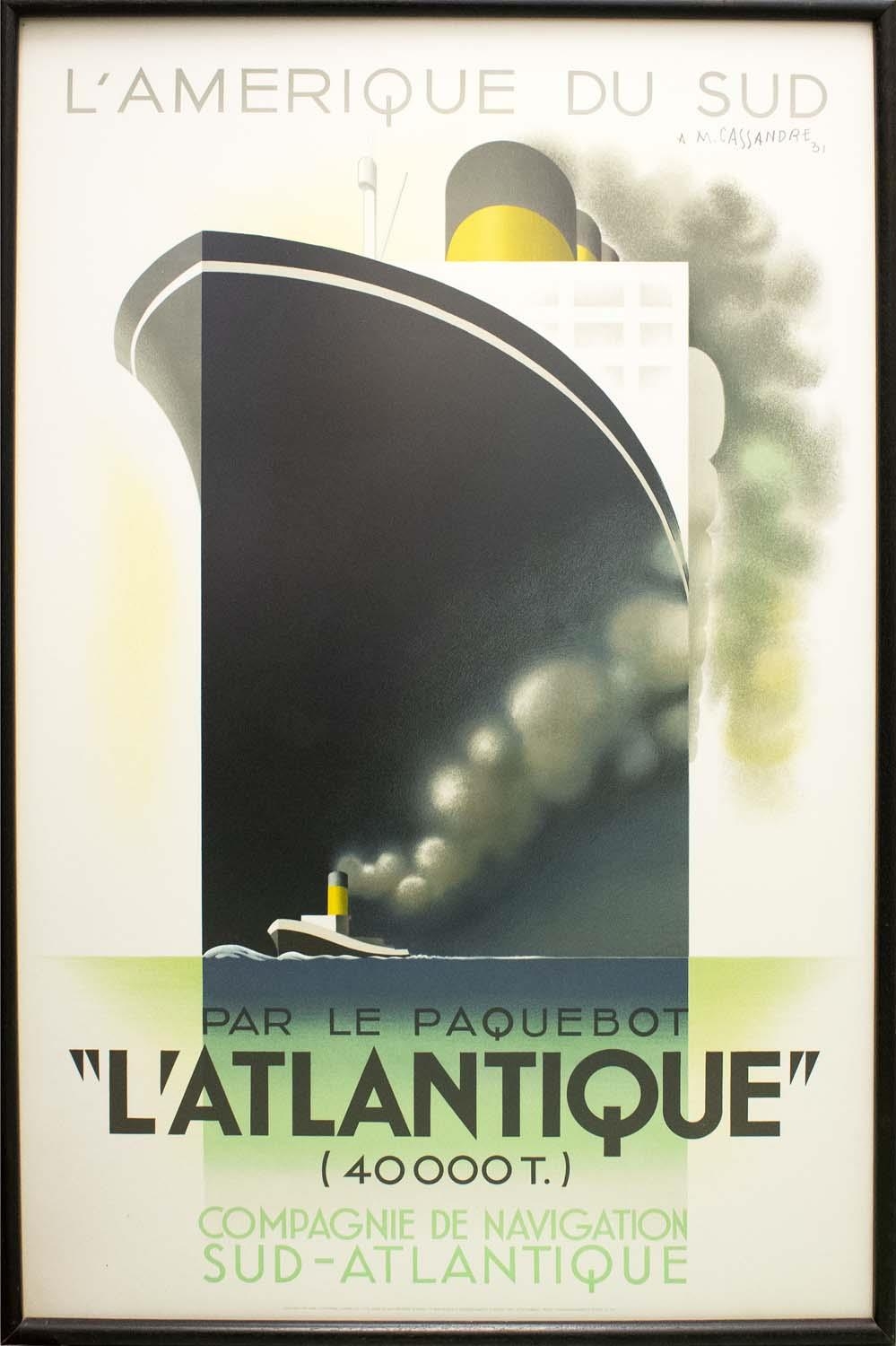 FRENCH TRAVEL POSTERS, 98cm H x 63cm W and 97cm H x 61cm W, reproduction Art Deco, both published in