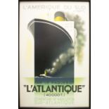 FRENCH TRAVEL POSTERS, 98cm H x 63cm W and 97cm H x 61cm W, reproduction Art Deco, both published in