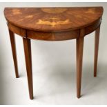 CONSOLE TABLE, George III design walnut, radially veneered with satinwood and harewood, Robert