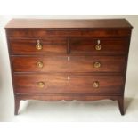 HALL CHEST, early 19th century circa 1840 figured mahogany and satinwood banded of recently