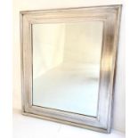 WALL MIRROR, 155cm x 124cm, contemporary style silvered frame.