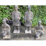 FAUX TERRACOTTA CHINESE STYLE WARRIORS, a set of four, 70cm x 30cm. (4)