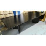 DINING TABLE, 302cm x 120.5cm x 76cm, contemporary ebonised finish.