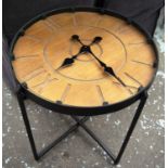 CLOCK SIDE TABLE, 52cm H x 53cm diam., contemporary design, with working clock face top.