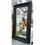 WALL MIRROR, 168cm x 99cm, Continental style, ebonised frame.