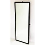 WALL MIRROR, 125cm H x 48cm W, early 20th century, rectangular, ebonised frame.