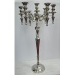 FLOOR CANDELABRA, 116cm H x 63cm W, polished metal.