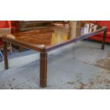 DINING TABLE, 75cm H x 118cm W x 194cm L, extended 298cm, Chippendale style burr veneered with