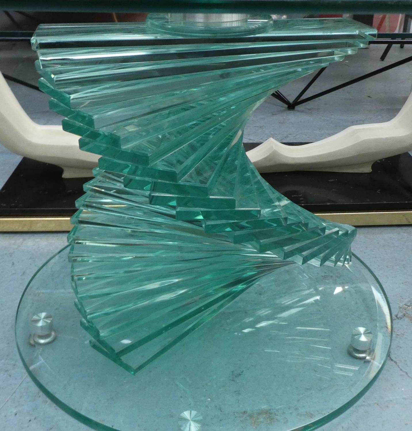 GLASS HELIX LOW TABLE, 119cm x 65cm x 45cm. - Image 2 of 4