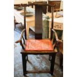 CHINESE DINING CHAIRS, ten, each with a loose seat mat, (10) (including two carvers).