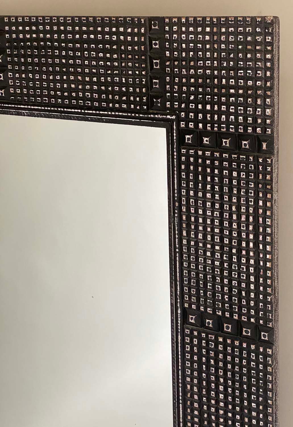 DANYA WALL MIRROR, rectangular Moorish style, silver beaded frame, 92cm W x 122cm H. - Image 2 of 4