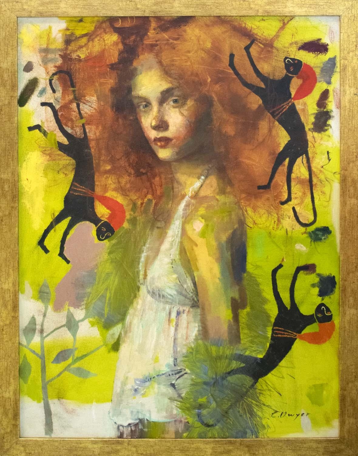 CHARLES DWYER (Contemporary American) 'Aphrodite's Dream', oil on canvas, 100cm H x 75cm W, framed.