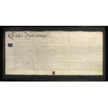 19th Century HAND-WRITTEN INDENTURES, a set of three, 55cm H x 75cm W each, professionally