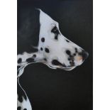 BEX BARTON (Contemporary) 'Dalmatian Profile', oil on canvas, with label verso, 91cm x 61cm.