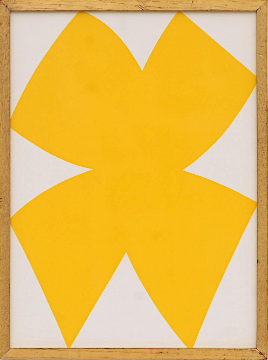 ELLSWORTH KELLY 'Abstract in Yellow', 1964, original lithograph, ref.: Maeght, 38cm x 28cm, framed