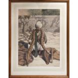 ERNEST VINCENT 'The Snake Charmer', watercolour, signed, 50cm x 34cm, framed.