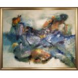 JOHN LENNARD 'Abstract', oil on canvas, signed and dated, 68cm x 84cm, framed.