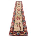 FINE PERSIAN HERIZ RUNNER, 382cm x 75cm.