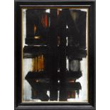 PIERRE SOULAGES 'Study in Black', quadrichrome, plate signed, 72cm x 55cm, framed and glazed,