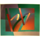 GEOFF MACHIN (b.1937) 'Abstract', acrylic on board, signed, 67cm x 67cm, framed.