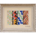 SONIA DELAUNAY 'Design for a textile', 1924, hand coloured pochoir, signed in the plate, suite: 'Ses