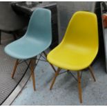 VITRA DSW CHAIRS, two, 91cm H, by Charles and Ray Eames. (2)