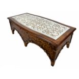 FILIGREE COCKTAIL TABLE, by Monarch Fine Furniture for Century, marquetry with an antiqued