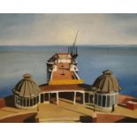 ANDREW PAGE 'End of the Season at Cromer Pier', oil on canvas laid on board, with Laing Art co.