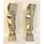 CONTEMPORARY SCHOOL ABSTRACT BUSTS, two, 61cm H. (2)