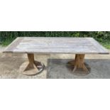 DINING TABLE, 240cm x 100cm x 76cm, weathered pine.