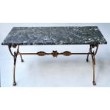 LOW TABLE, 92cm x 46cm x 44cm H, mid 20th century Spanish, with rectangular St Annes marble top