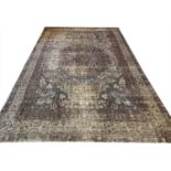 ANTIQUE KERMAN CARPET, 370cm x 243cm.