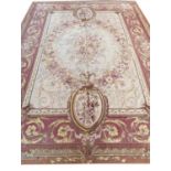 FINE AUBUSSON SAVONNERIE CARPET, 370cm x 270cm.