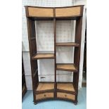 CONCAVE OPEN DISPLAY SHELVES, 188cm H x 95cm W x 42cm D, to match previous lots.