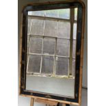 FAUX BAMBOO WALL MIRROR, rectangular rounded faux bamboo fruitwood frame with lacquer and hand