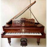 GRAND PIANO, Rud Ibach Sohn gilt framed overstrung in figured rosewood case, registration no