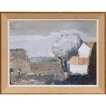 NICOLAS DE STAEL 'Paysage', quadrichrome, 60cm x 80cm, framed and glazed.