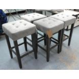 BAR STOOLS, a set of four, each 70cm H x 38cm x 38cm. (4)