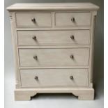 CHEST, George III design, grey painted, with two short and three long drawers, 97cm W x 48cm D x