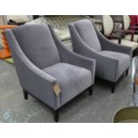 ARMCHAIRS, a pair, 75cm W, contemporary design. (2)