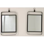 WALL MIRRORS, a pair, 80cm x 44.5cm, French Art Deco style. (2)