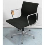 AFTER CHARLES AND RAY EAMES ALUMINIUM GROUP STYLE CHAIR BY ICF, 84cm H.