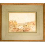 ATTRIBUTED TO JOHN WARWICK SMITH 'From the Tarpian Rock Rome' sepia watercolour 18cm x 26cm, framed.