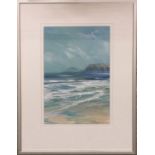 IAN SHEARMAN 'Cape Cornwall from Sennen', gouache, signed, 26cm x 17.5cm, framed.