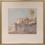 HARRY BERSTECHER (1893-1983) 'North African Village', watercolour, signed, 27cm x 23cm, framed.